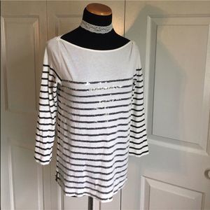 J.Crew Sequin Striped Tee